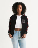 BLK w/ Red Trees Women's Bomber Jacket