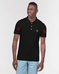 BLK w/ Red Trees Men's Slim Fit Short Sleeve Polo