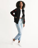 BLK w/ Red Trees Women's Bomber Jacket