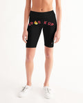 Spark Up - Black Women's Mid-Rise Bike Shorts