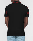 BLK w/ Red Trees Men's Slim Fit Short Sleeve Polo