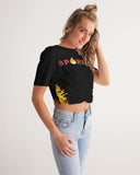 Spark Up - Black Women's Twist-Front Cropped Tee