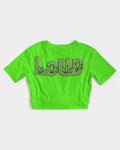 LOUD Liya Green Women's Twist-Front Cropped Tee