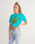 LOUD Tia Blue Women's Twist-Front Cropped Tee