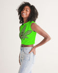 LOUD Liya Green Women's Twist-Front Tank
