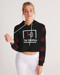 BLK w/ Red Trees Women's Cropped Hoodie