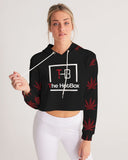 BLK w/ Red Trees Women's Cropped Hoodie