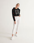 BLK w/ Red Trees Women's Cropped Hoodie