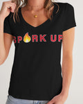 Spark Up - Black Women's V-Neck Tee