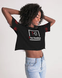 BLK w/ Red Trees Women's Lounge Cropped Tee