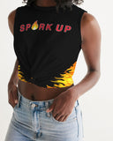 Spark Up - Black Women's Twist-Front Tank