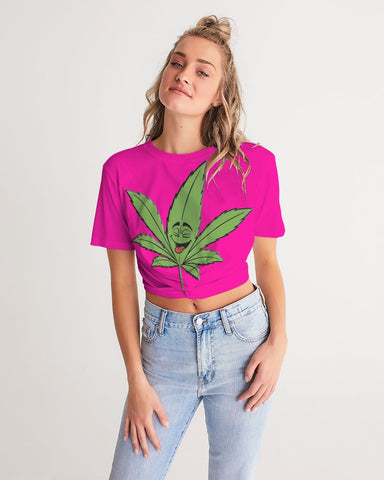 LOUD Patty Pink Women's Twist-Front Cropped Tee