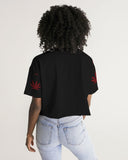 BLK w/ Red Trees Women's Lounge Cropped Tee