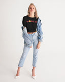 Spark Up - Black Women's Twist-Front Cropped Tee