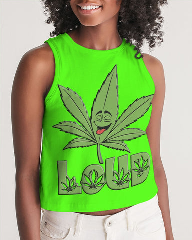 LOUD Liya Green Women's Cropped Tank