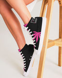 WDGAF - Pink Women's Hightop Canvas Shoe