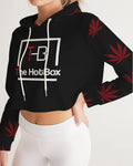BLK w/ Red Trees Women's Cropped Hoodie