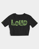 LOUD Women's Twist-Front Cropped Tee