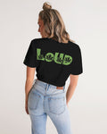 LOUD Women's Twist-Front Cropped Tee
