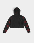 BLK w/ Red Trees Women's Cropped Hoodie