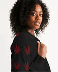 BLK w/ Red Trees Women's Bomber Jacket