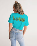 LOUD Tia Blue Women's Twist-Front Cropped Tee